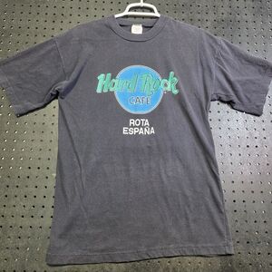 Vintage Hard Rock Cafe Rota Spain España Black T-Shirt Women's Large